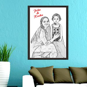 12 - Mom' s Doughter Love  Photo Sketch