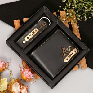 Personalized Black Mens Wallet Combo