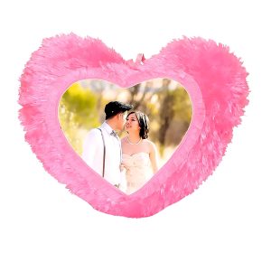 Pink Heart Fur Cushion