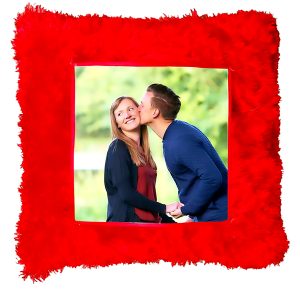 Red Love Fur Cushion