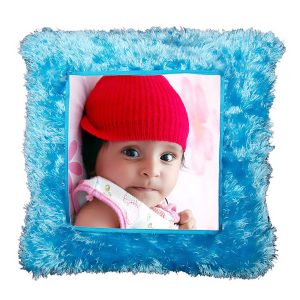 Sky Blue Fur  Cushion