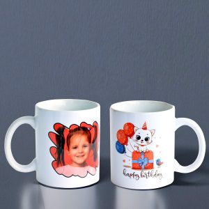 White Kids Cartoon Mug