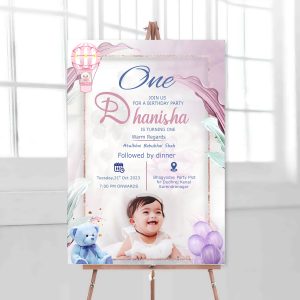 1st Dhanisha birthday board